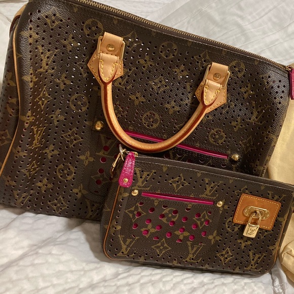 💯 Auth Louis Vuitton Perforated Speedy/pochette - Picture 2 of 13